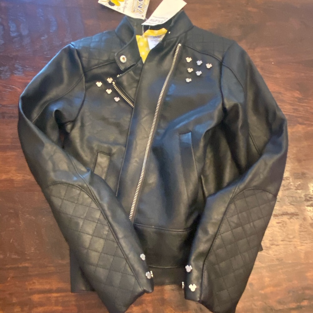 New with tags Minnie Mouse faux leather jacket .